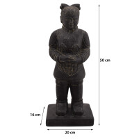 Tempelwächter Figur Chinesischer Krieger Steinguss fros