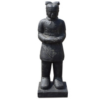 Tempelwächter Chinesischer Krieger Steinguss frostbest&