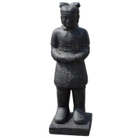 Tempelwächter Chinesischer Krieger Steinguss frostbest&