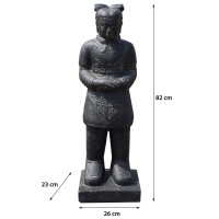 Tempelwächter Chinesischer Krieger Steinguss frostbest&