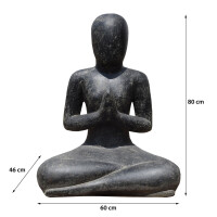 Yoga Gartenfigur Guwahati Steinguss frostbeständig 47x6