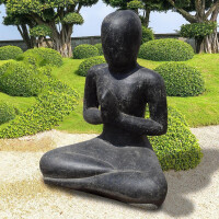 Yoga Gartenfigur Guwahati Steinguss frostbeständig 47x62x82cm