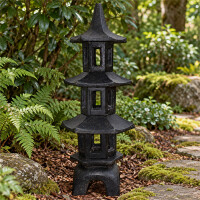 3-Etagen Gartenlampe Ataxu Steinguss frostbeständig 44x